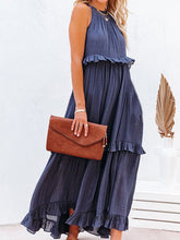 Halter Neck Sleeveless Ruffle Cake Dress Sai Feel